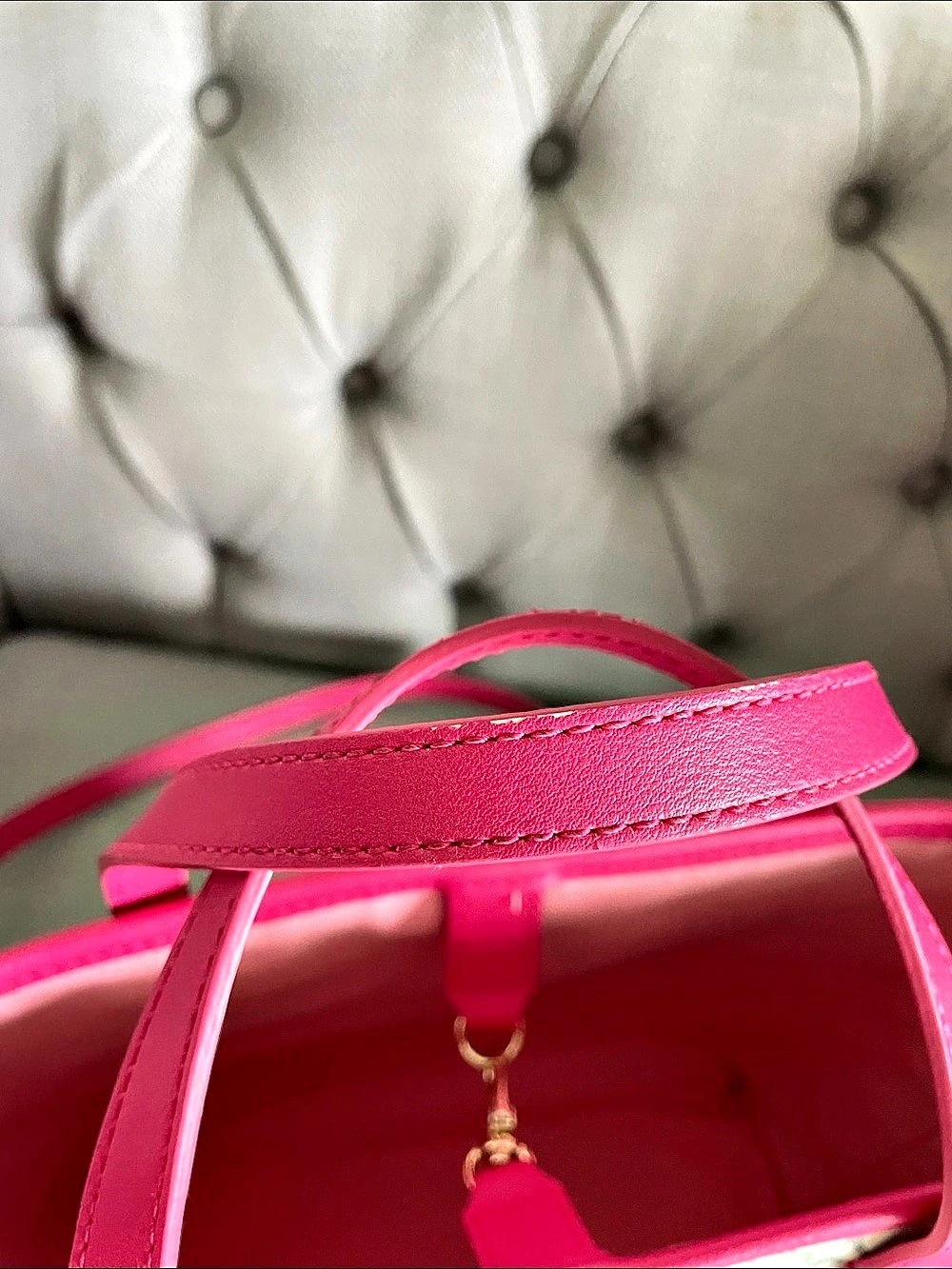 TOUS Patterned Tote Pink & White - Picture 10 of 11